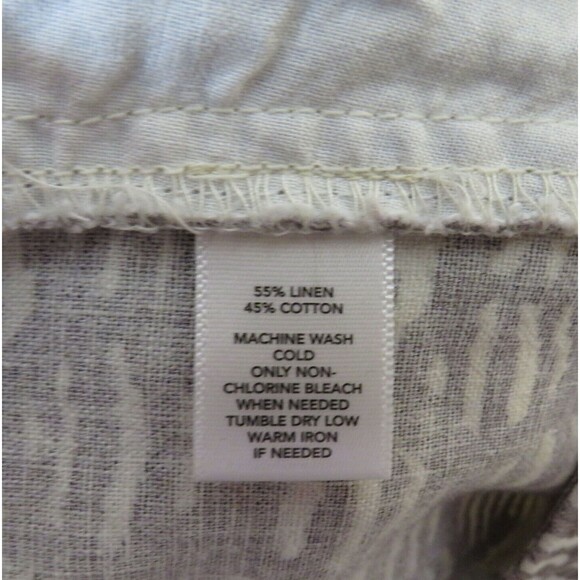 Ann Taylor Loft Brown Animal Print Linen Blend Chino Shorts -Pockets- Size 16 - Picture 2 of 6